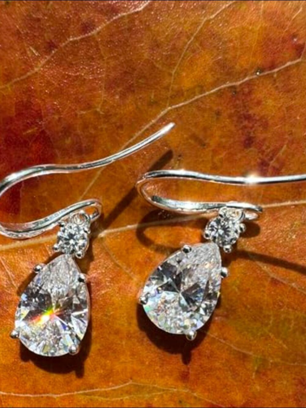 2.0ct Moissanite Teardrop Dangle Drop Earrings 925 Sterling Silver